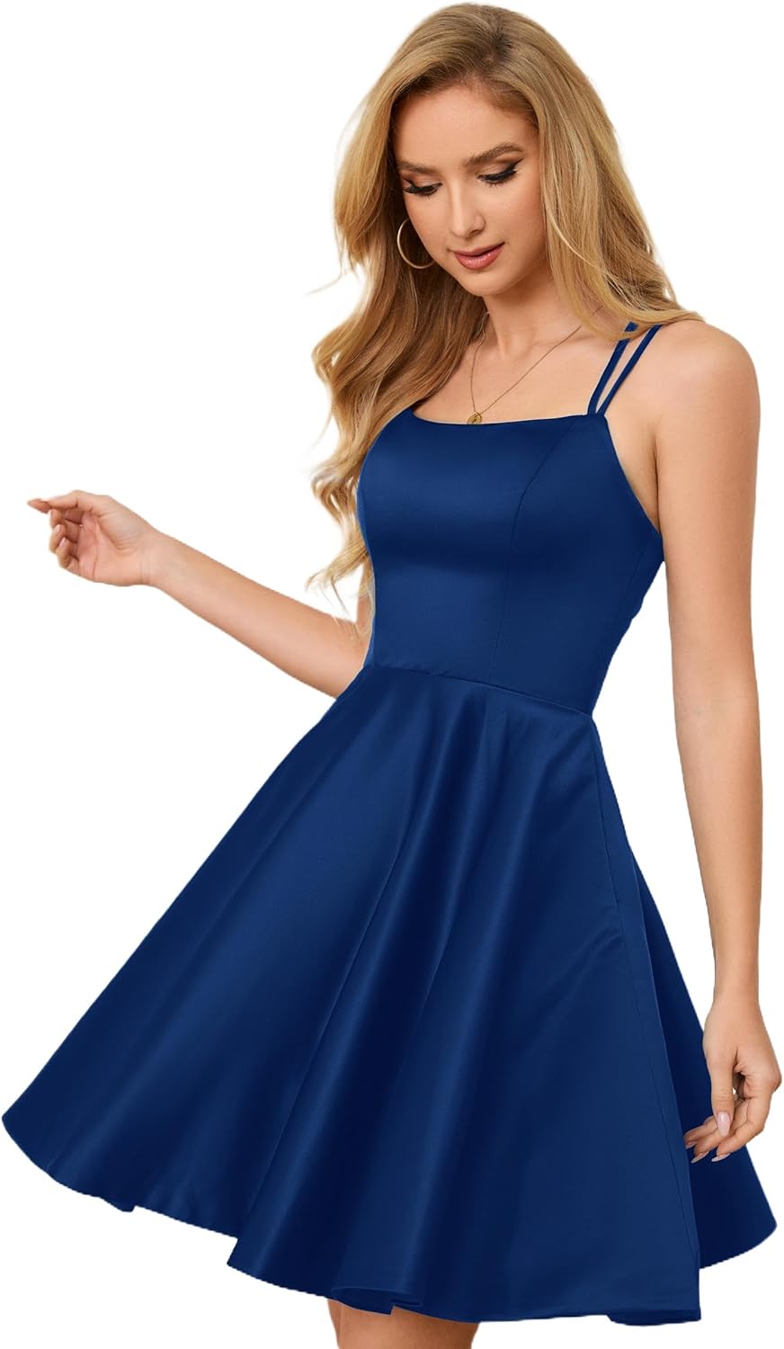 Homecoming Dresses for Teens with Pockets and Spaghetti Straps