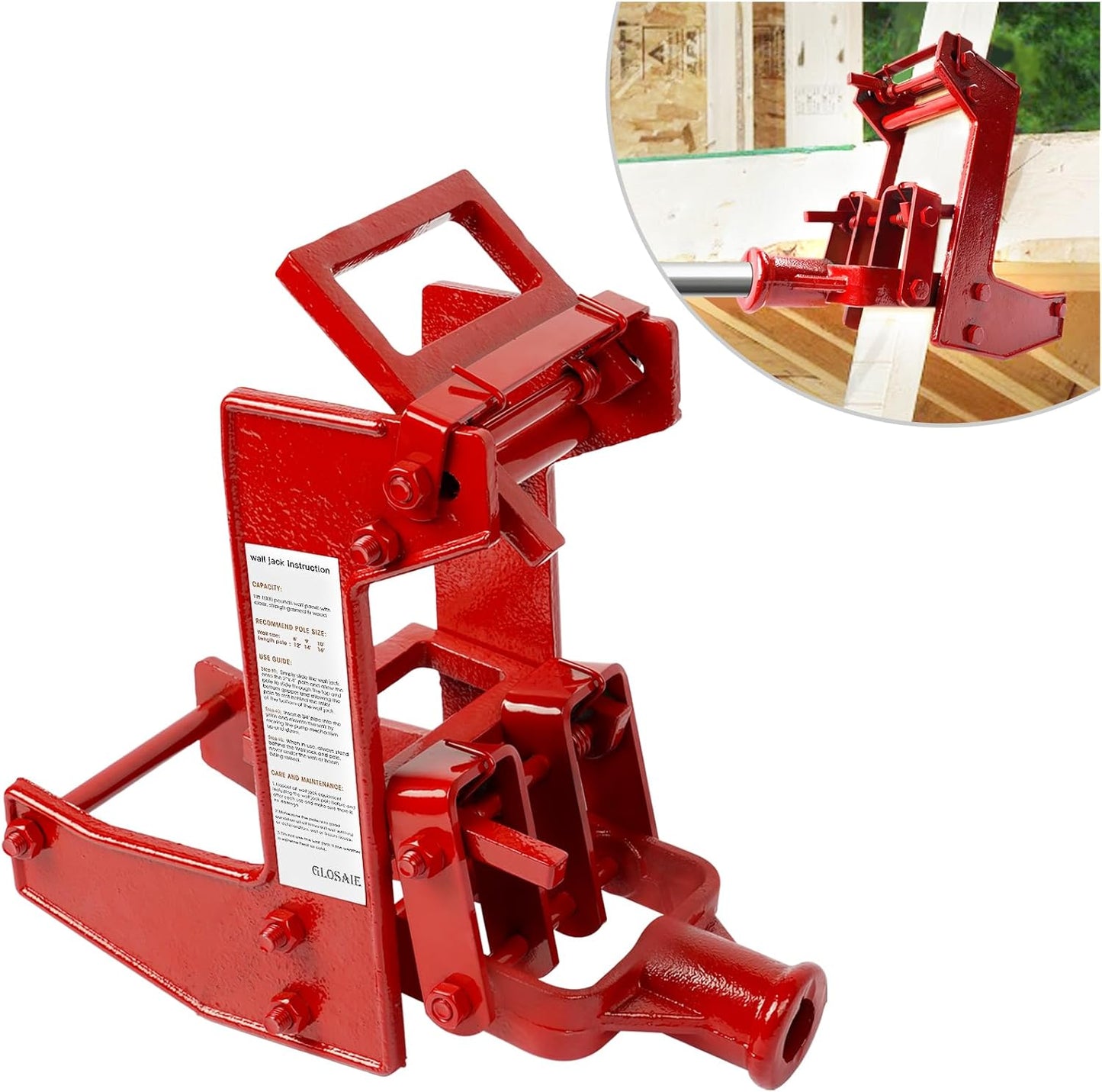 Heavy-Duty Cast Iron Wall Jack for Lifting Walls and Beams