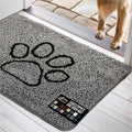 GORILLA GRIP Dog Doormat 48x30 Paw Gray - Soak Stopper Absorbent Rug