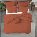 Super Oversized King 120x120 Duvet Cover Set Burnt Orange - Luxury