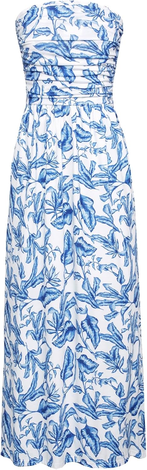 Stylish Strapless Maxi Dress with Pockets for Women