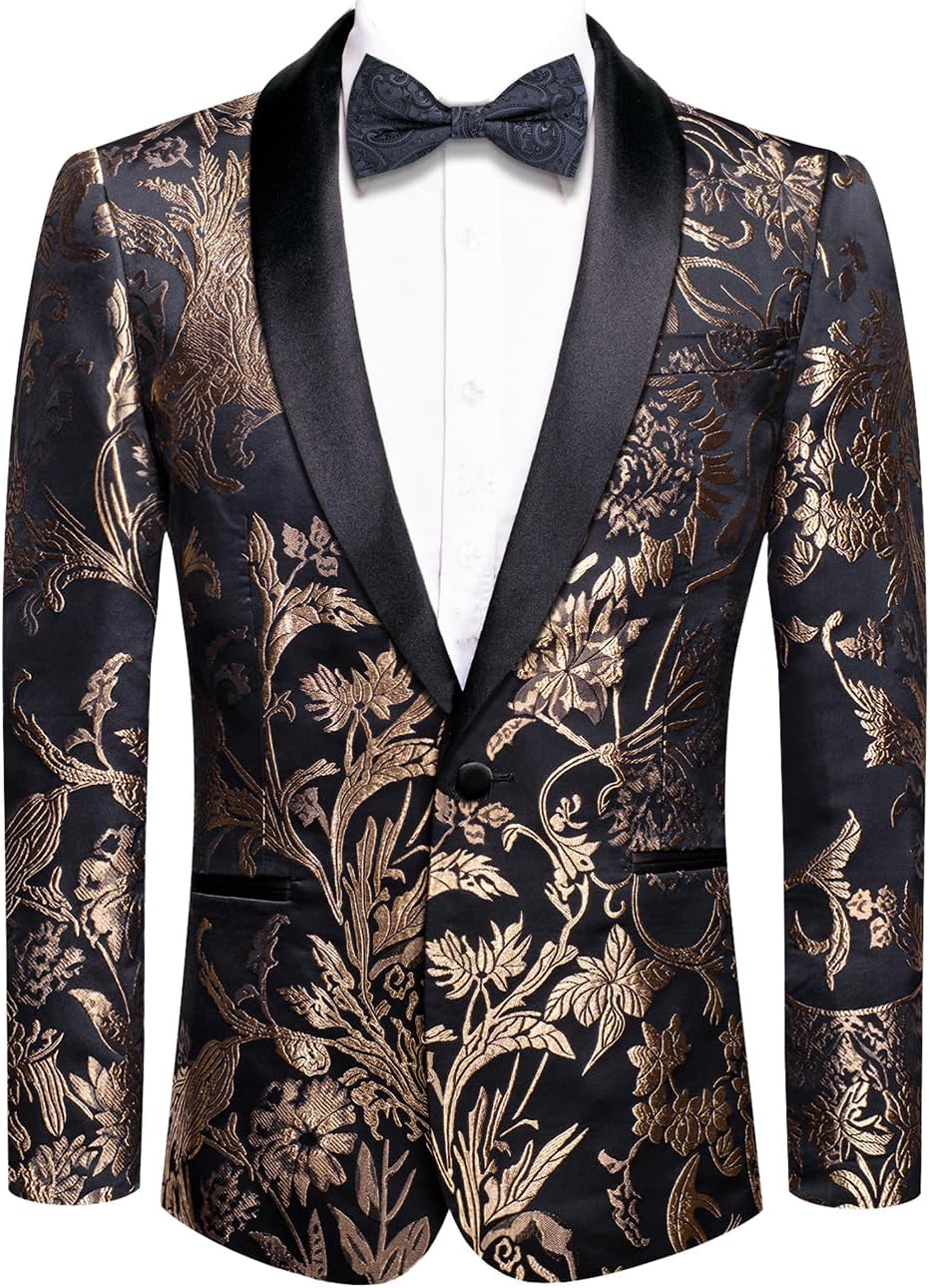 Hi-Tie Stylish Men Suit Jacket Blazer for Elegant Occasions
