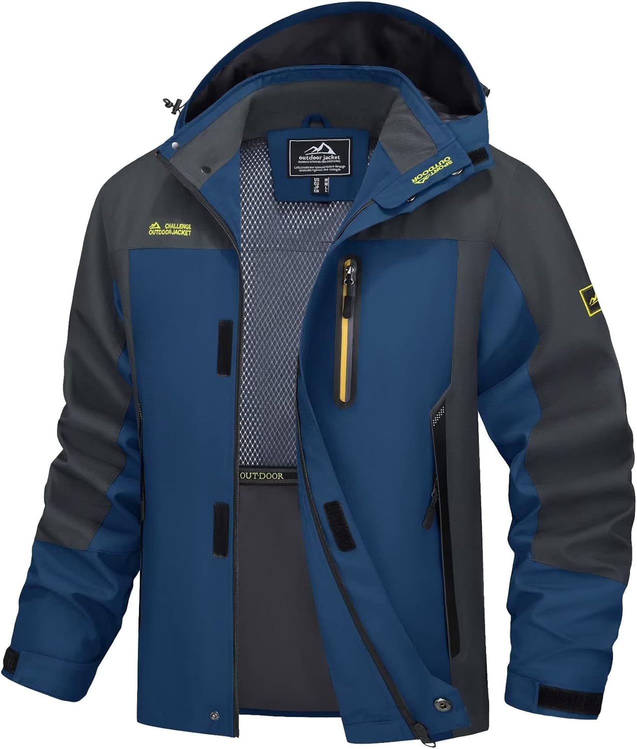 MAGCOMSEN Men's Hooded Windproof Water Resistant Rain Jacket
