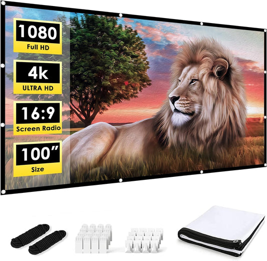 100 Outdoor Movie Screen - Washable, Anti-Crease, Portable!