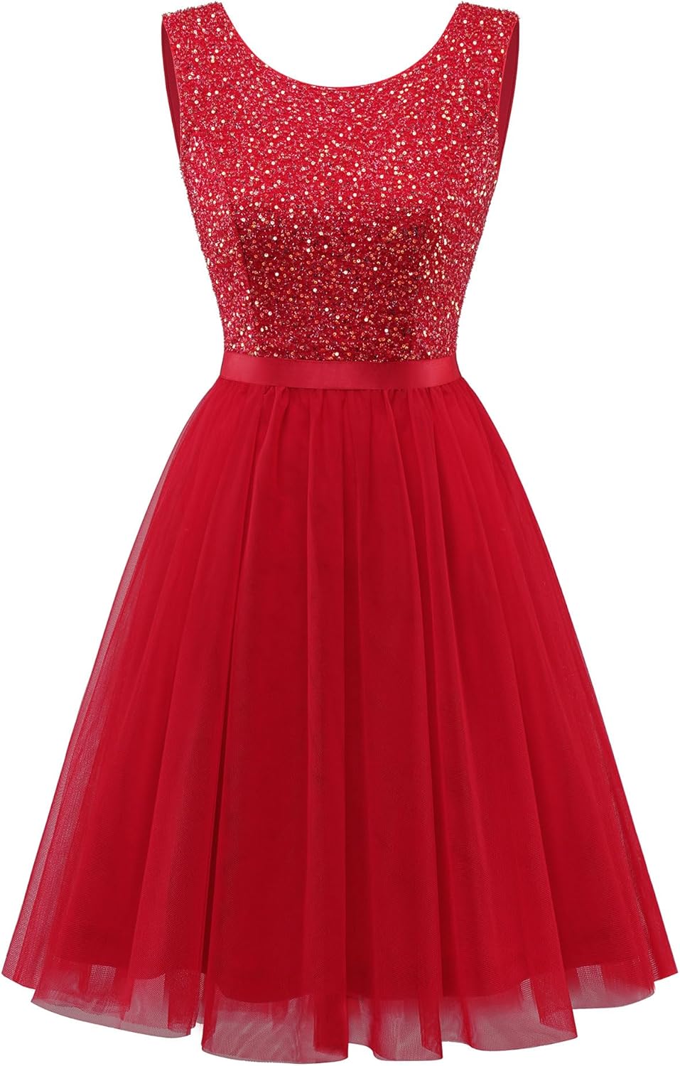 BeryLove Sequin Dress Vintage A Line Wedding Formal Swing Tulle
