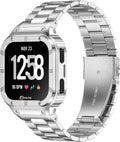 Stainless Steel Watch Bands with Case for Fitbit Versa Series - Rugged
