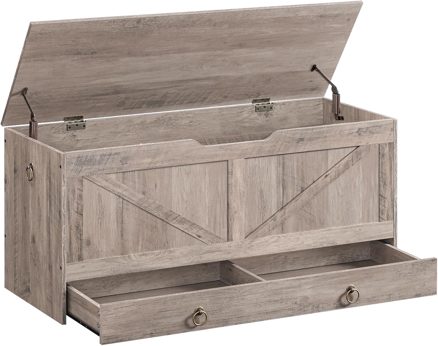HOOBRO Storage Chest with Drawer - Sturdy Wooden Toy Chest