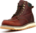 Moc Toe Work Boots for Men Waterproof Wedge Outsole (Style 3QFZ)