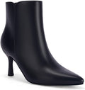 Coutgo Women's Kitten Heel Booties Pointed Toe Ankle Boots - Chic vamp