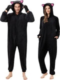 Black Cat Onesie Adult Costume - Comfortable Back-Zip Fun