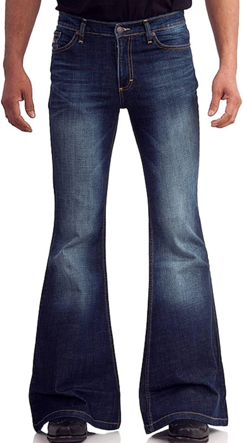 Men's Vintage Bell Bottom Jeans for 60s 70s Disco Style