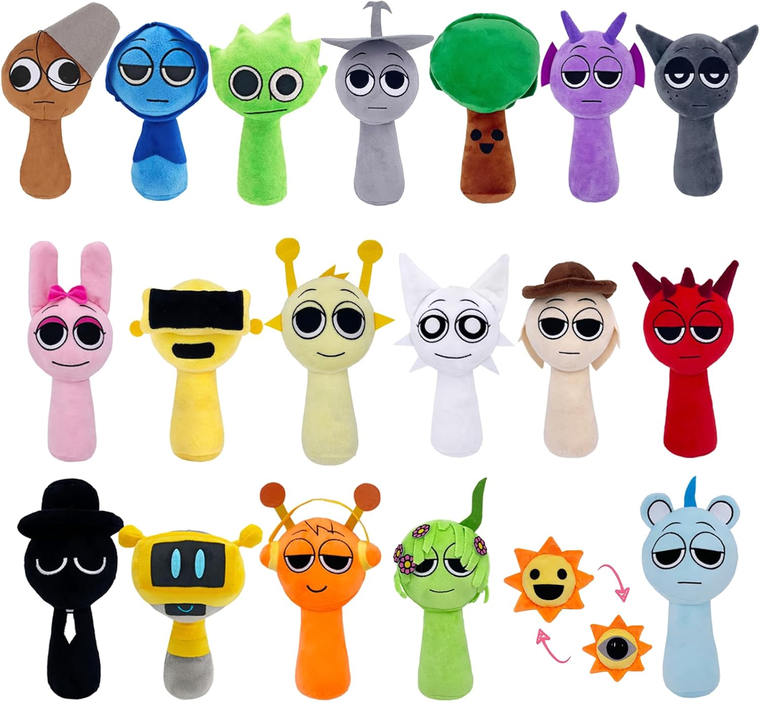 Sprunki Plush Game Wenda Gray for Kids - Ultra Soft Fleece Toy