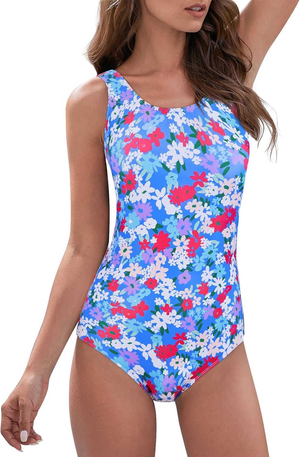 Modest Criss Cross Back One Piece Swimsuit for Women and Teens