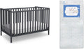 Charcoal Grey 4-in-1 Convertible Crib Bundle - Eco Mattress