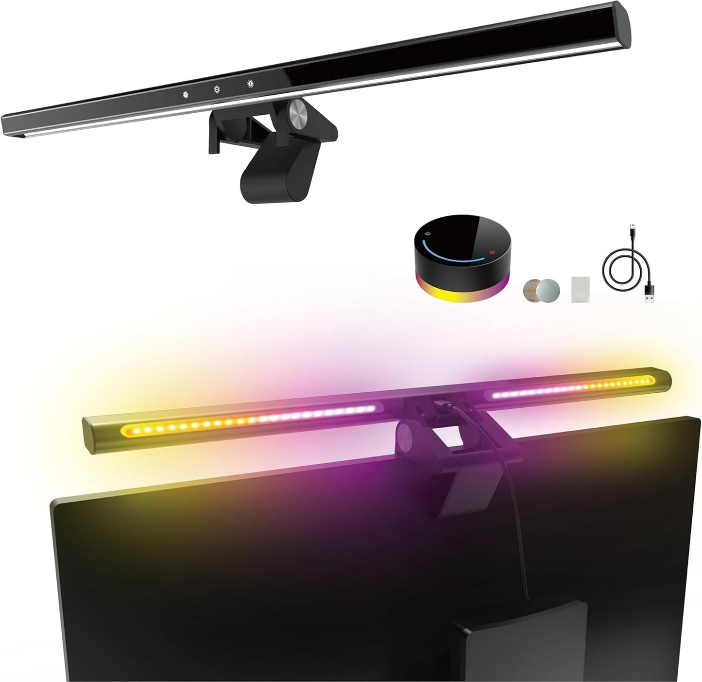 Monitor Light Bar with Remote for Gaming and Work - RGB Desk Lamp