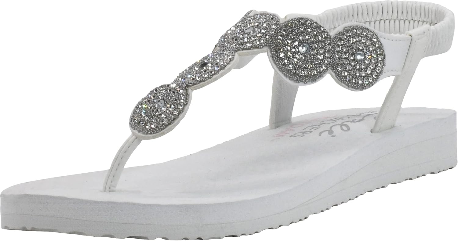 Skechers Women's Meditation-Stars & Sparkle Slingback Flip-Flop