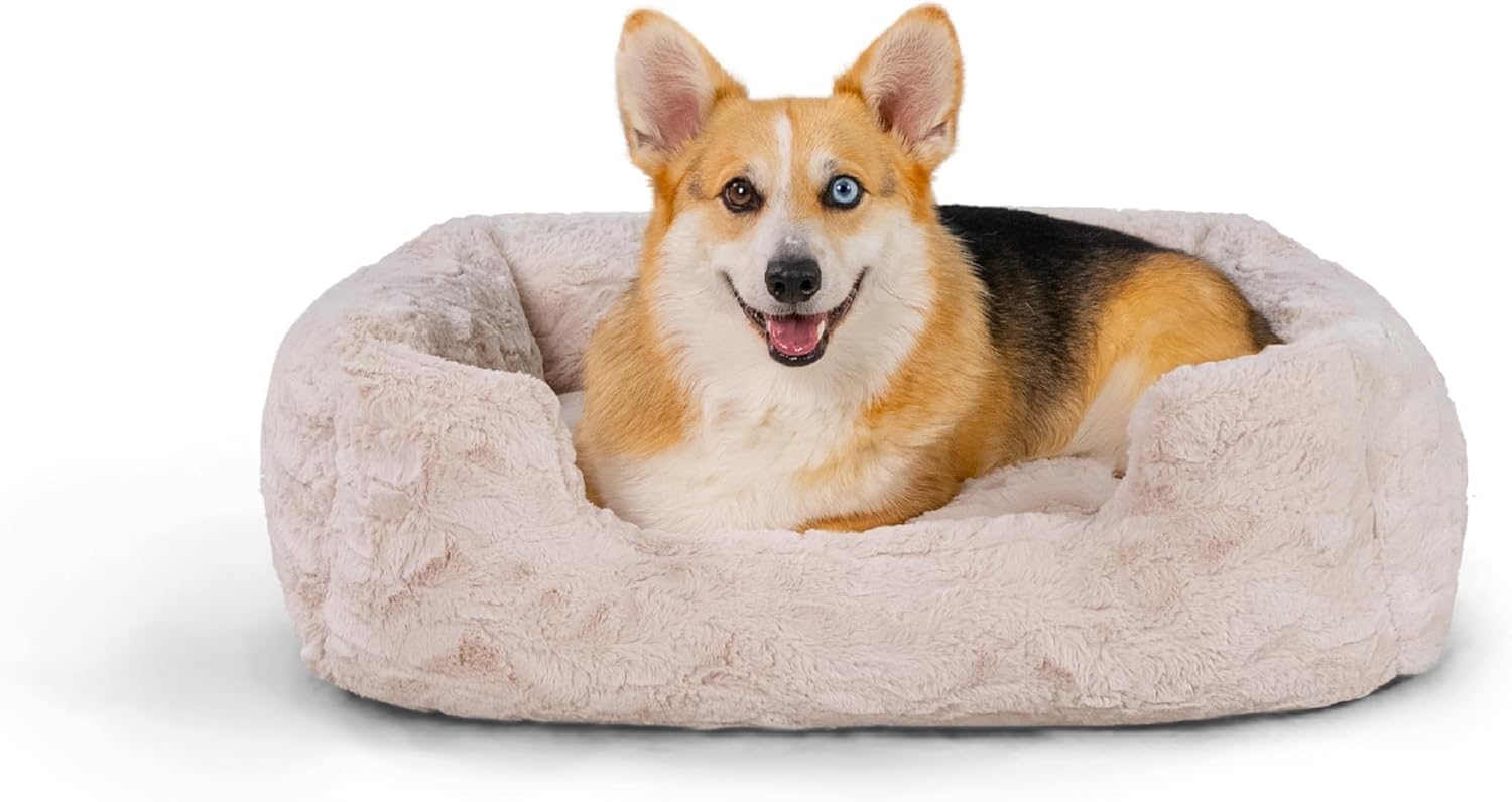 Lux Lounge Bed Calming Faux Fur Dog Bed for Ultimate Comfort