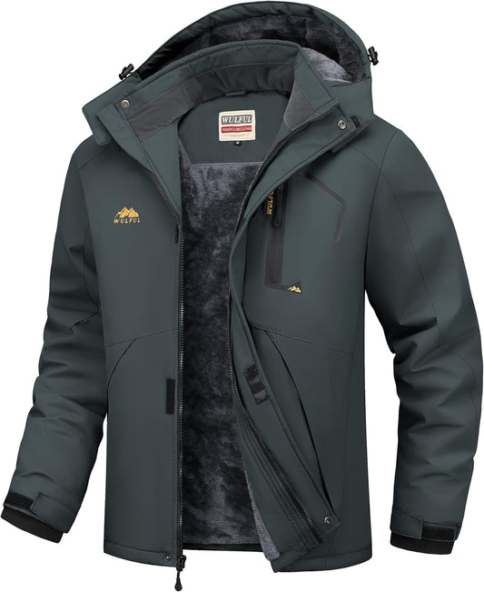 WULFUL Men's Ski Jackets: Warm Winter Snow Windbreaker Coat