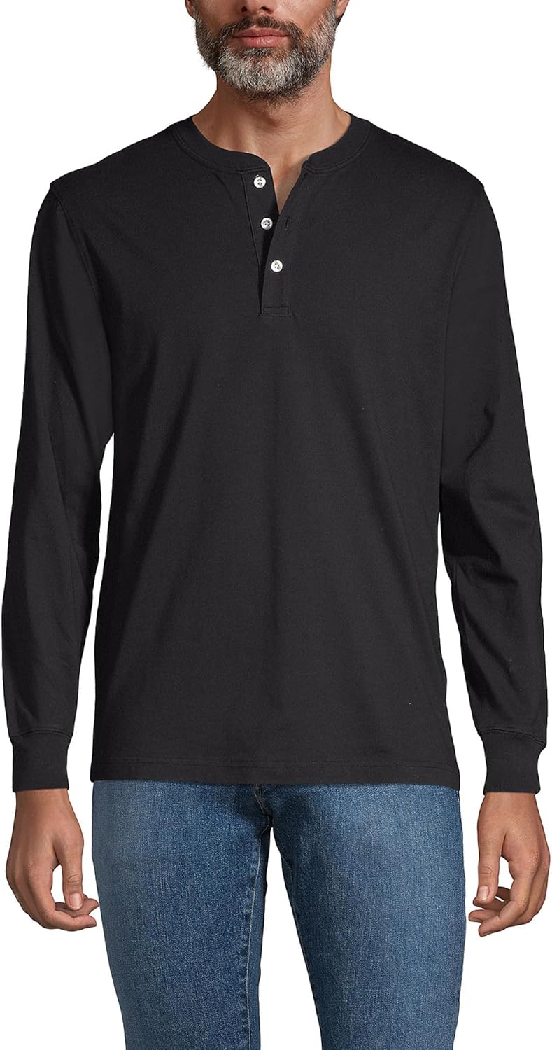 Lands' End Men's Super-T Long Sleeve Henley Shirt Review
