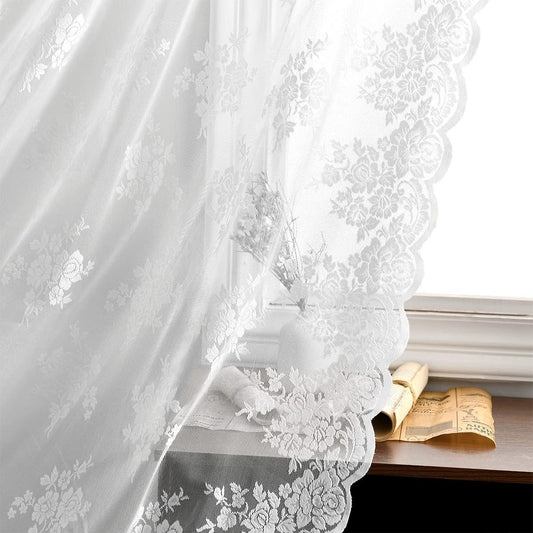 Elegant Kotile White Lace Curtains for a Rustic Touch
