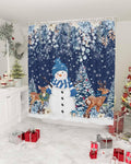 Christmas Shower Curtain Set 36ftx72ft - Waterproof Snowman Bath