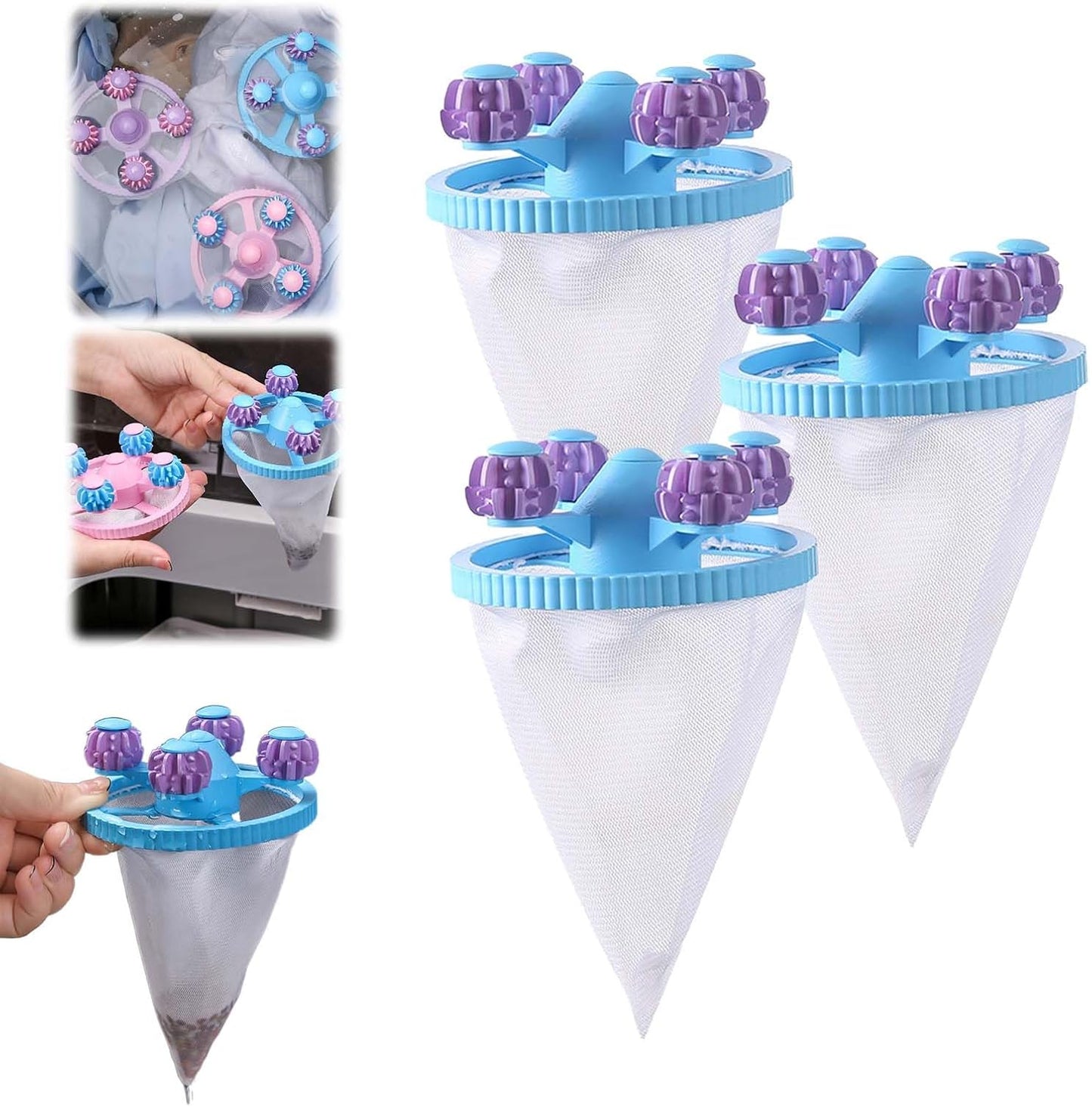 Pet Hair-Free Laundry: Reusable Mesh Lint Catcher Set