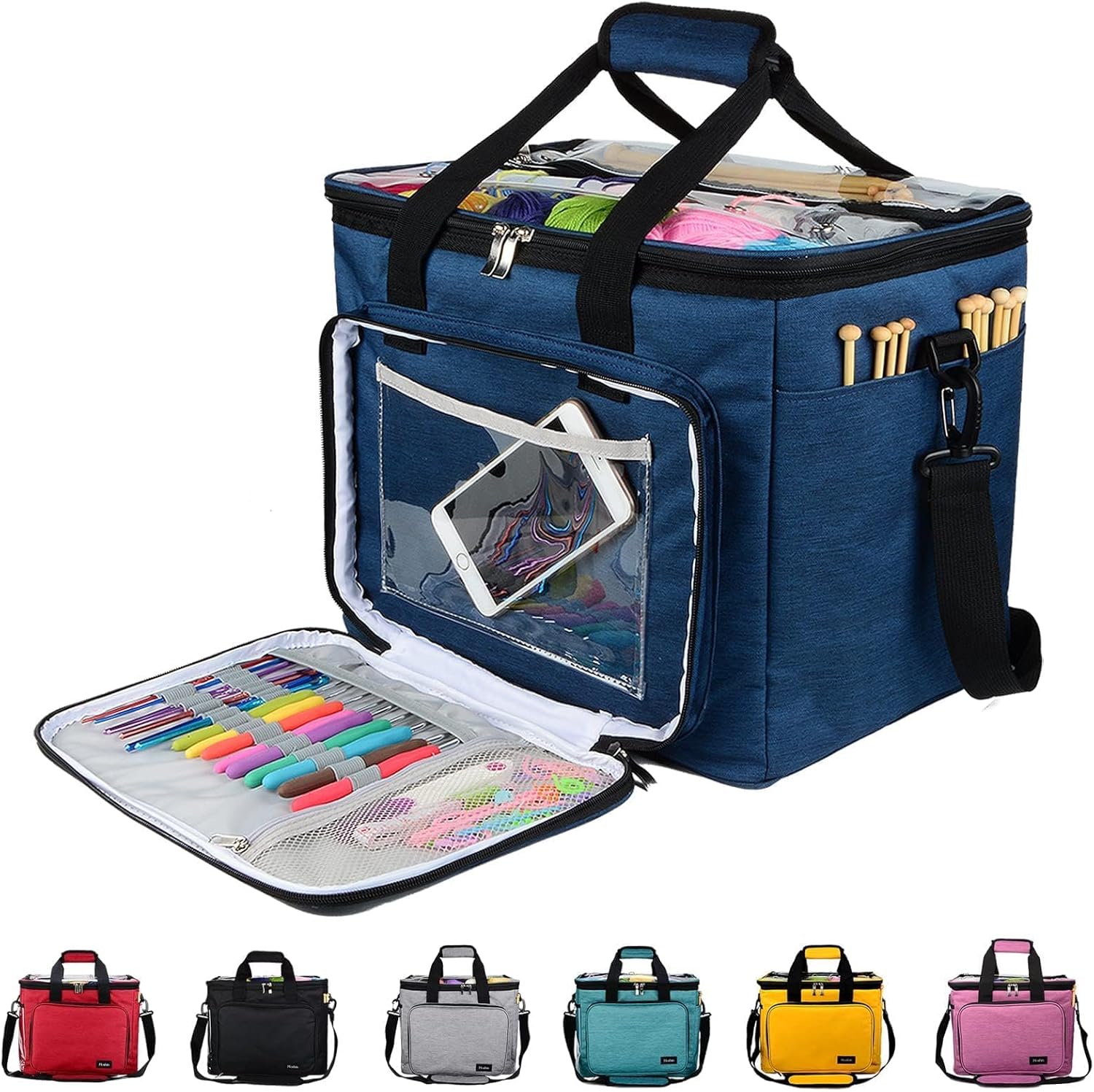 Hoshin Knitting Bag for Yarn Storage - High Capacity Organizer