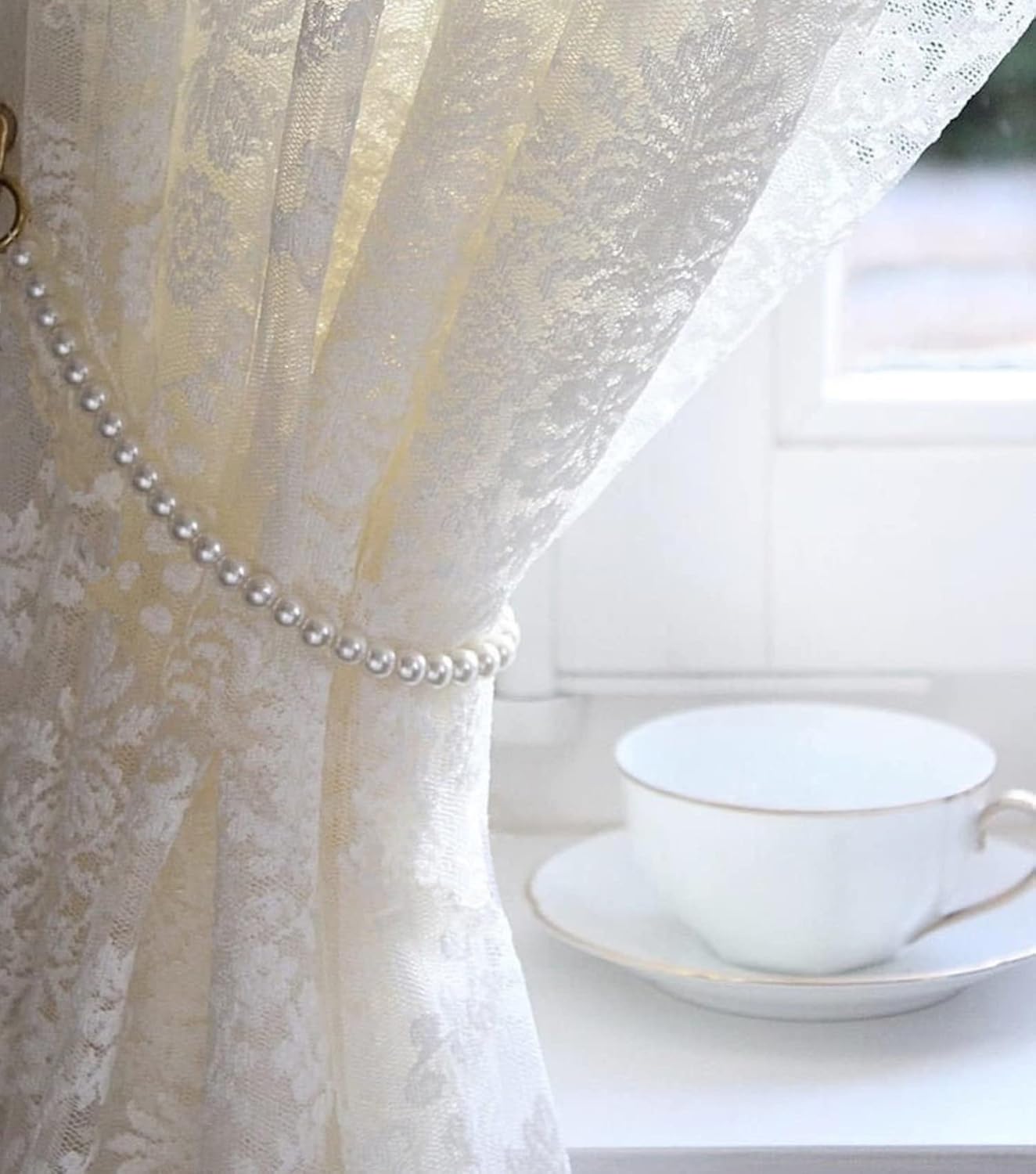 Handmade Pearl Tiebacks - Elegant Window Decor