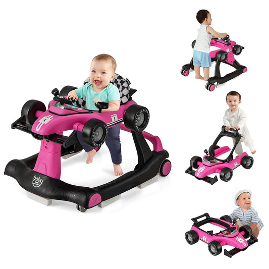 4-in-1 Baby Walker with Adjustable Height & Speed for Fun