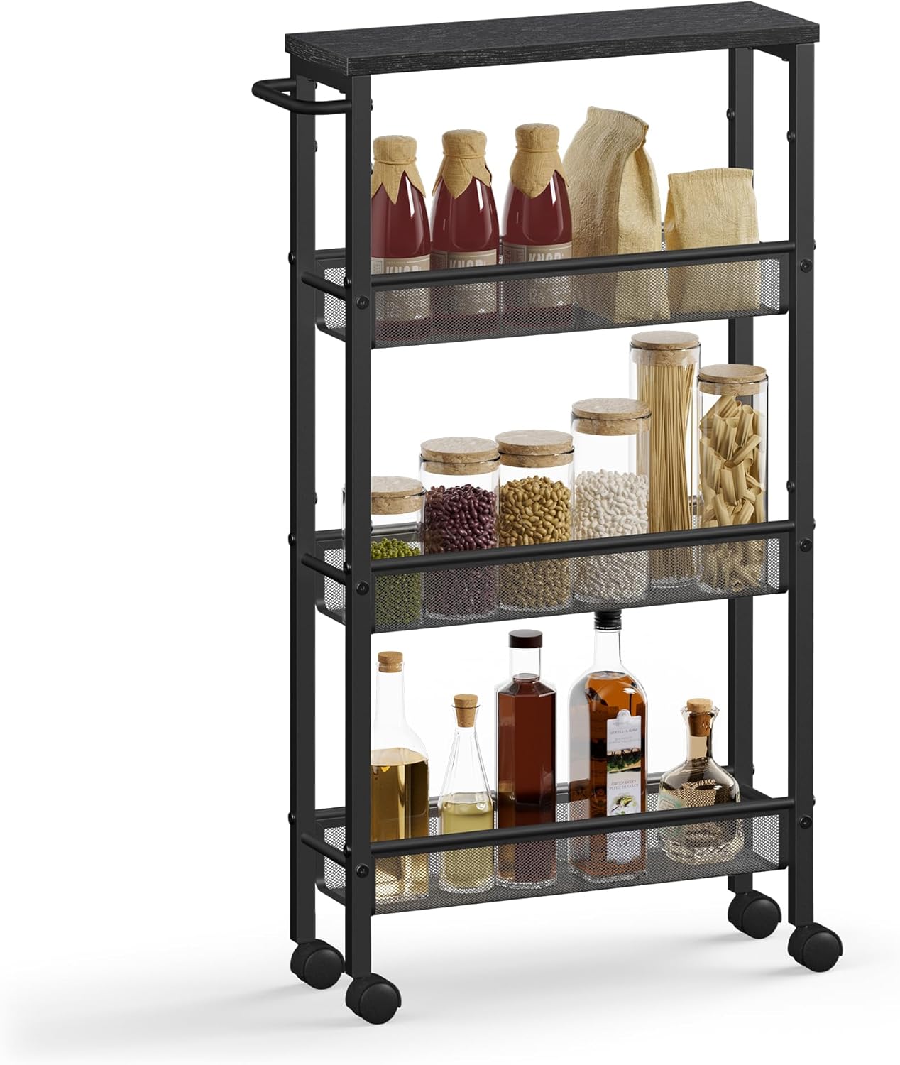 VASAGLE Slim Rolling Cart for Kitchen and Home Office Storage