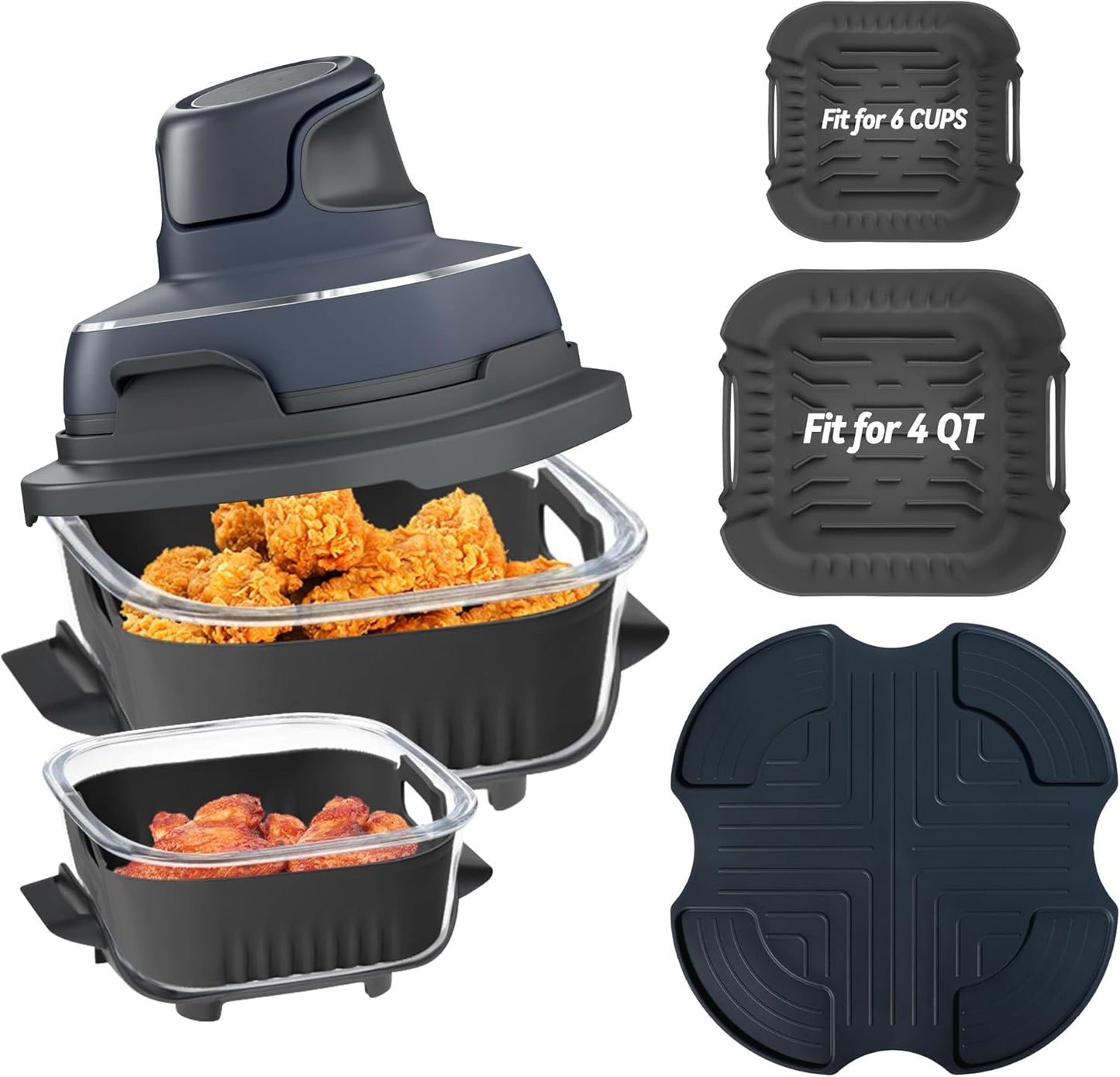 Ninja Crispi Air Fryer Liners - 2PCS, Portable & Silicone