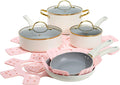 Paris Hilton Epic Nonstick Pots and Pans Set - Cream, 12-Piece