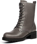 DREAM PAIRS Black Lace-up Combat Boots Mid-calf Military Winter Boot