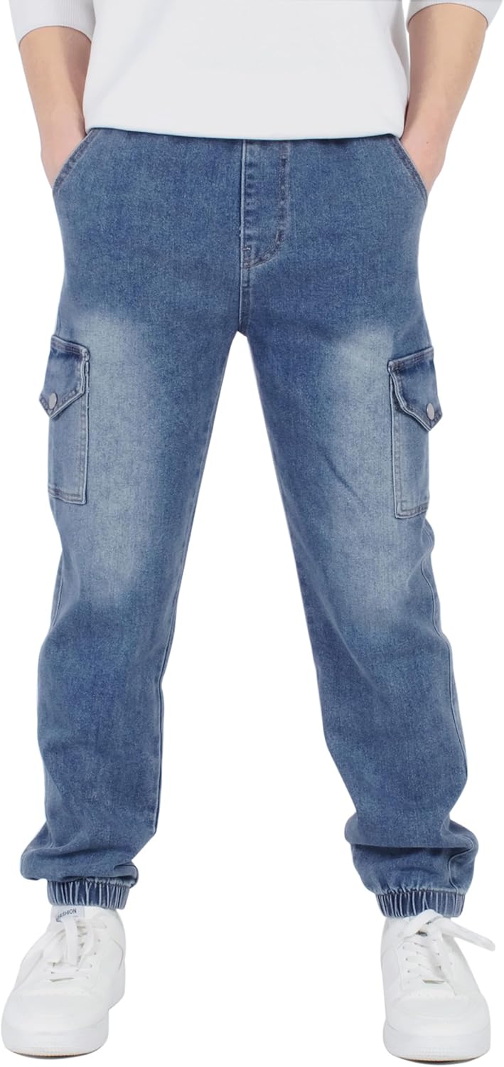 CAMLAKEE Boys Cargo Pants for Active Kids - Comfortable Joggers