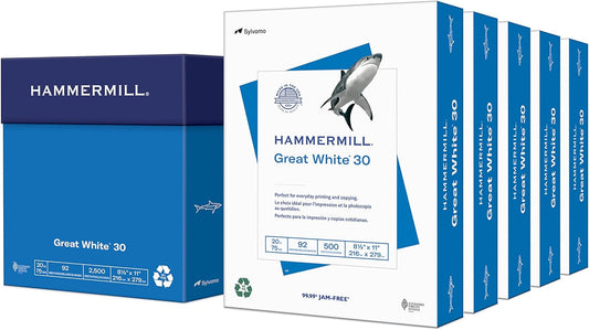 Hammermill Printer Paper Great White 30% Recycled 8.5 x 11