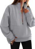 KIRUNDO Sweatshirt for Women Half Zip Mock Neck Oversized Fleece