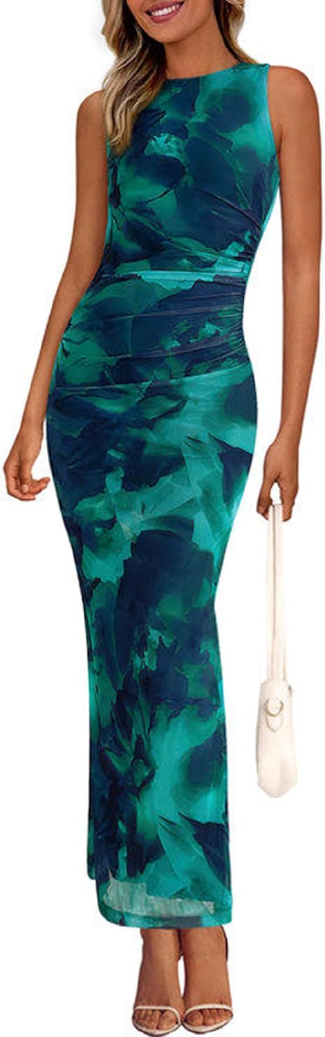 Floral Bodycon Maxi Dress for Women - Perfect Wedding Guest Look