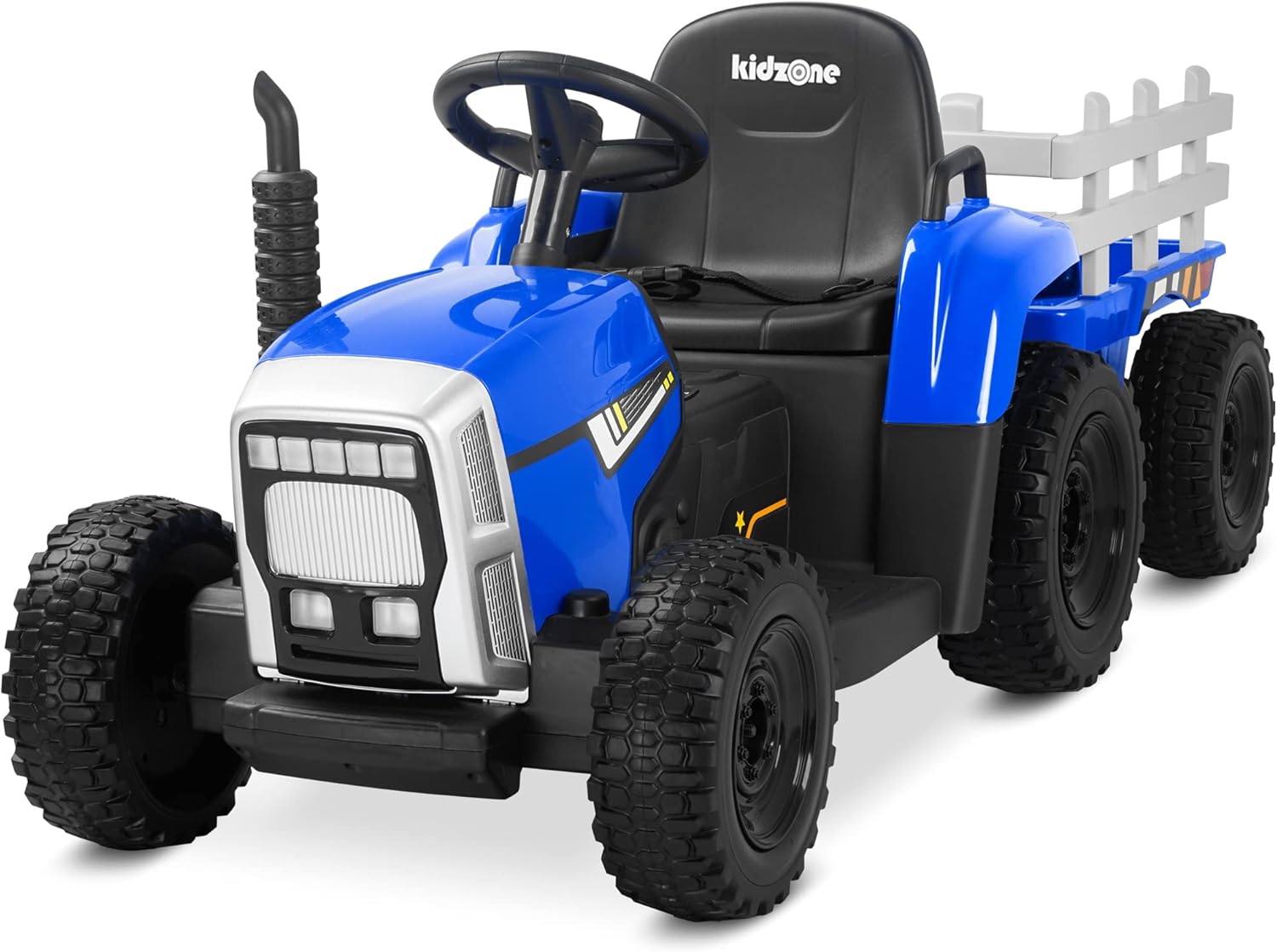 Kidzone 12V Electric Tractor with Trailer for Kids Fun