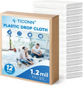 Plastic Drop Cloth 12 x 9 ft 12PK - Disposable Paint Tarp for Floors
