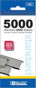 26/6 Standard Staples 24-Pack (5000 pcs each) - Heavy-Duty Office