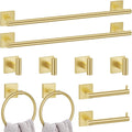 10 Pieces Brushed Gold Towel Bar Set 23.6 in - Complete Bathroom
