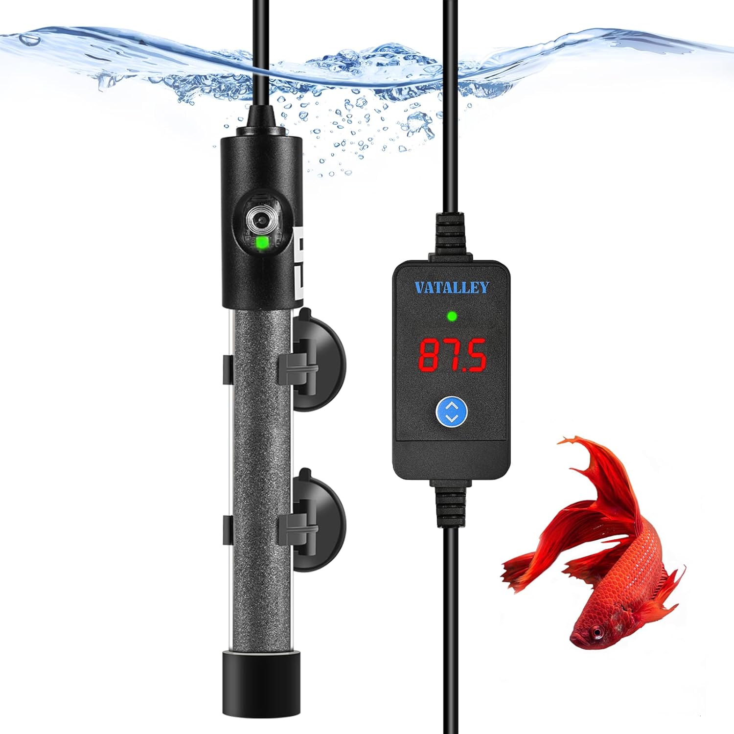 Vatalley Small Aquarium Heater: Accurate LED Display, Overheat Protection