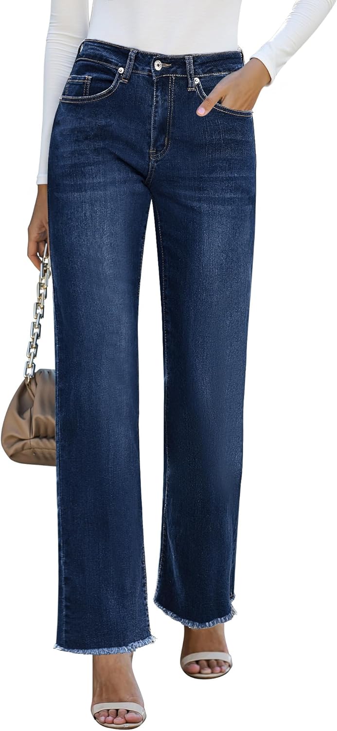 GRAPENT High Waisted Straight Leg Jeans for Women Casual Style