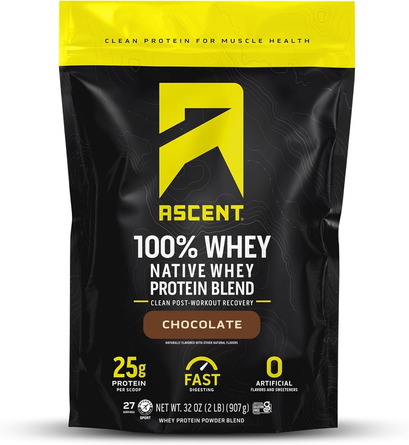 Ascent 100% Whey Protein Powder - Pure Post Workout Nutrition