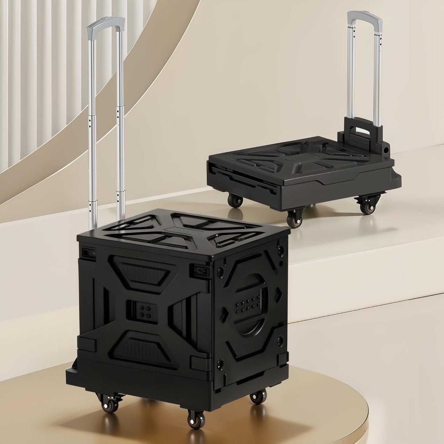 VECELO Rolling Carts with Wheels for Shopping and Camping