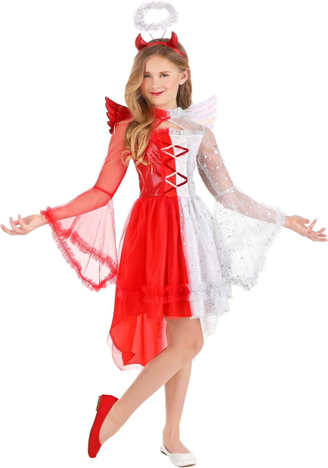 Kid's Angelic Devil Costume for Girls - Perfect for Halloween Fun