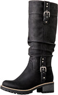 Women's Chunky Low Heel Knee High Boots for Comfort and Style