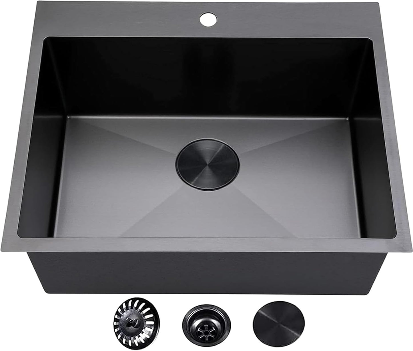 VCCUCINE 25 Inch Black Drop in Kitchen Sink for Modern Homes