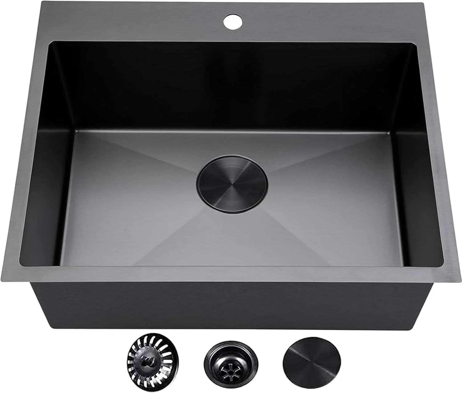 VCCUCINE 25 Inch Black Drop in Kitchen Sink for Modern Homes