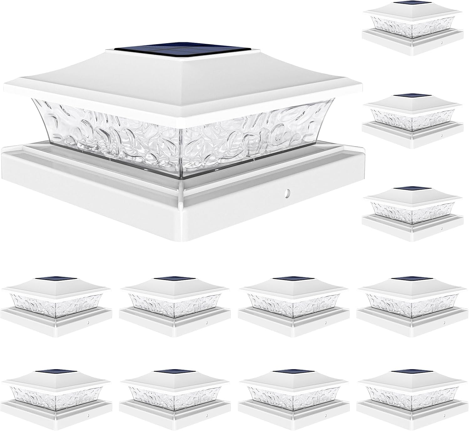 VOLISUN Solar Post Cap Lights for 4x4/6x6 Fences - 12 Pack